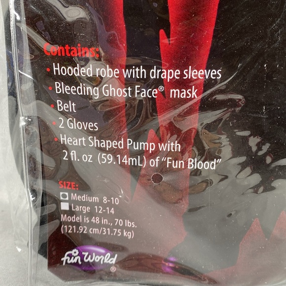 Child bleeding ghost face costume new! Medium 8-10 scream Halloween cosplay - Picture 2 of 5